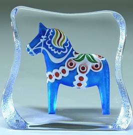 Dalecarlia Horse  Blue, Large, by Mats Jonasson