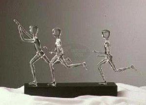Finish Line Glass Sculpture (3 Runners) - Special Order