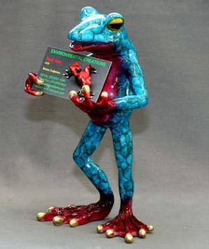 Turquoise Bronze Frog Business Card Holder
