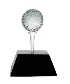 Golf Ball and Tee Glass Sculpture