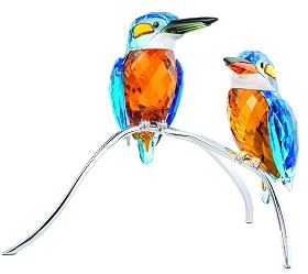 Swarovski Blue Turquoise Pair of Kingfishers, Large RETIRED
