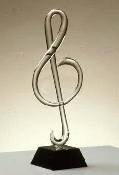 Treble Clef Glass Sculpture - Special order