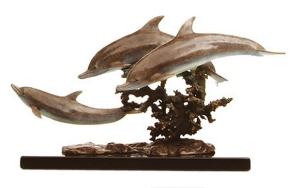 Reef Explorers Bronze/Metal Dolphins Sculpture (RET)