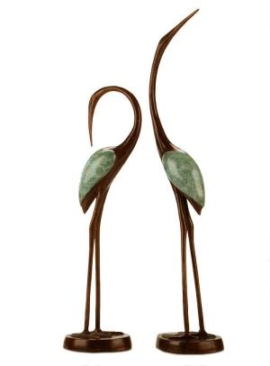 Bronze Cranes Pair 80102