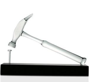 Hammer and Nail, long, Glass Sculpture - OK to Special order on site