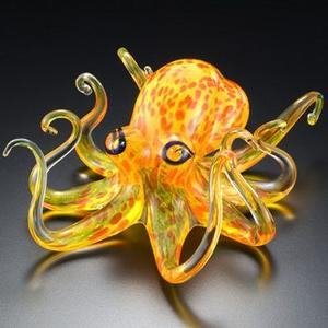 1a Sunburst Hopko Art Glass Octopus Sculpture by Michael Hopko