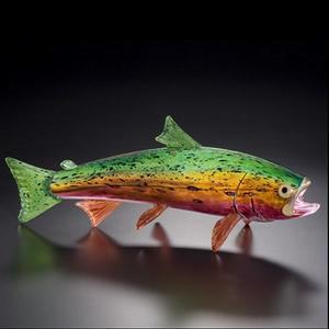 Brook Trout Sculpture by HOPKO Glass (please select size)