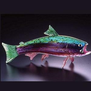 Soul Glass Rainbow Trout Sculpture - Select Style and Size