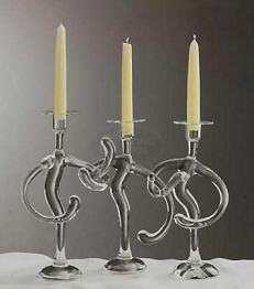 Menschen Candlestick Glass Sculpture sold individually - Special order