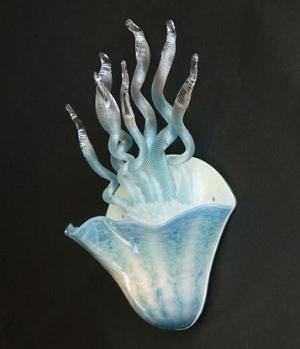 Aqua Blue Jellyfish Wall Sconce Light