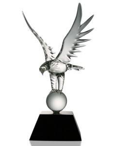 Eagle on Ball Glass Sculpture, lg - Special order