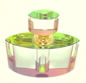 Crystal Perfume Bottle with dichroic colors
