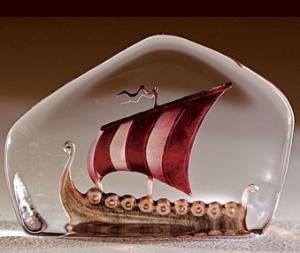 Viking Ship, small, color, Mats Jonasson