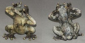 See no Evil, Silver-Marbled Bronze Frog by Barry Stein