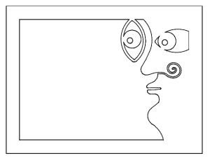 Cubist Boy Mirror large - custom size