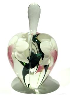 White with Pink Orchid Perfume Bottle