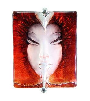 Mats Jonasson Morgana Orange/Red Mask Wall Sculpture MJ-63027