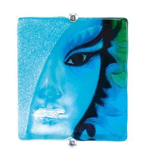 Mats Jonasson Afrodite Blue Mask Wall Sculpture, LE MJ-63024