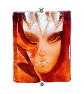 Tamara Orange/Red Mask Wall Sculpture, Mats Jonasson MJ-63023