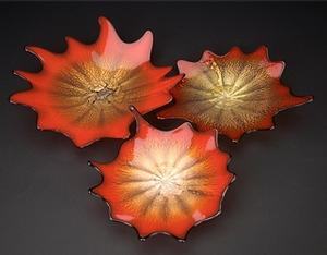 Red Wallplates, Set of Three, by Cliff Goodman