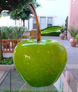 Glass Fruit, Green Apple, oversized, by Cliff Goodman
