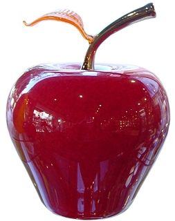 Glass Fruit, Red Apple, oversized, by Cliff Goodman