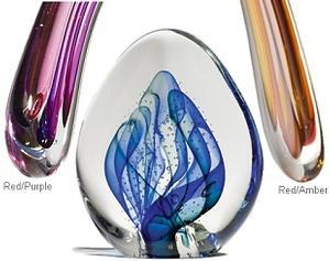 Transparent Arrowhead sculpture, in Blue/Teal, Red/Purple or Red/Amber