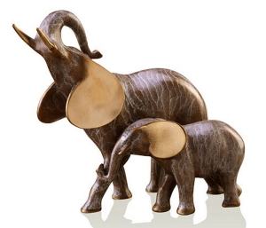 Elephant Mother and Baby Wildlife Sculpture 80163