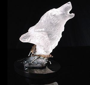 Wolves Mixed Media Metal Sculpture Hunter's Song