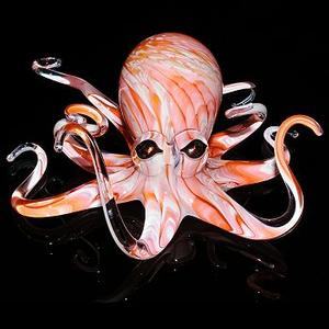 Peach Optic Hopko Glass Octopus Sculpture (please select size)