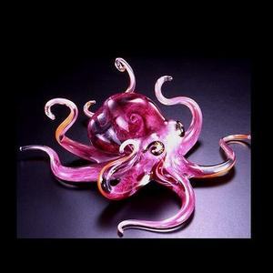 Red Soul Glass Octopus Sculpture (please select size)