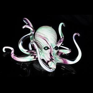Raspberry Lime Hopko Glass Octopus Sculpture (please select size)