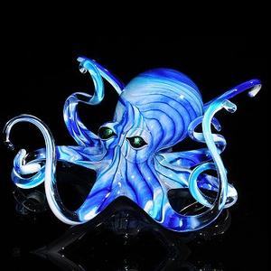 Blue Turquoise Hopko Glass Octopus Sculpture (please select size)