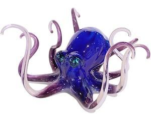 Blue Purple HOPKO Glass Octopus Sculpture (please select size)