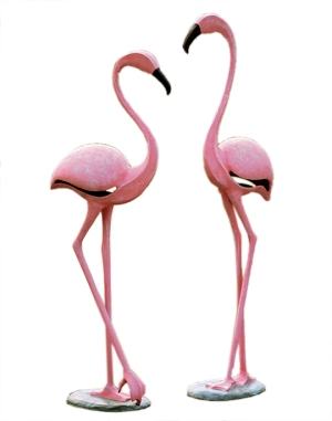 Pink Flamingo Garden Sculptures