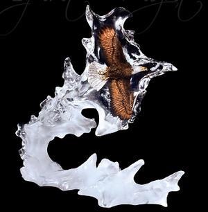 Metal Eagle Sculpture, Spirit Flight - Eagle Flying retired