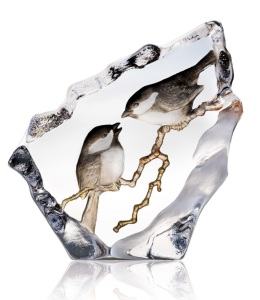 Mats Jonasson Crystal Marsh Tits Birds - MJ 33949