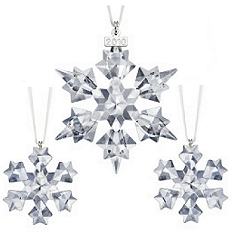 2010 Swarovski AE and Little Snowflake Ornaments Set