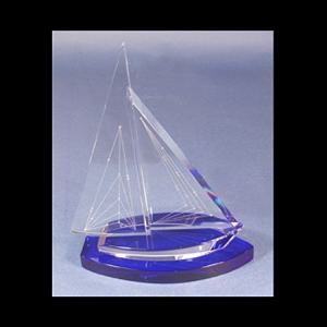 Optical Crystal Sailboat in various sizes - View dropdown menu