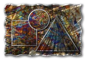 Stained Shapes Abstract Art Metal Wall Panel
