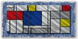 Metallic Mondrian Abstract Art Metal Wall Sculpture