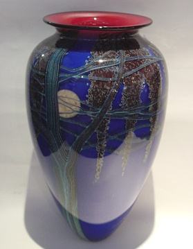 Satava  Blue Harvest Moon Vase  - medium