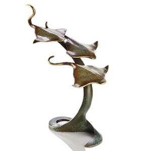 Triple Stingrays Bronze Sealife Sculpture 80205
