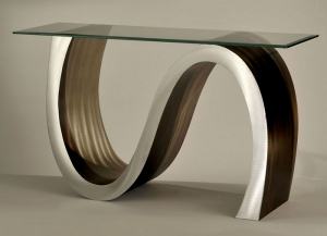 Meandering Glass Top Console Table