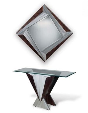 Wedge Console Table and Wedge Wall Mirror Illustration