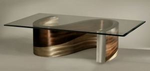 Meandering Glass Top Cocktail Table