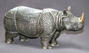Barry Stein Indian Rhinoceros Bronze Sculpture