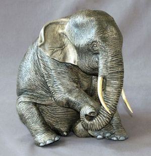Barry Stein Papa Elephant Bronze African Wildlife Sculpture