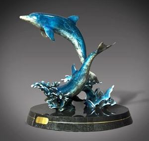 Barry Stein Bronze Out of the Blue Sealife Sculpture