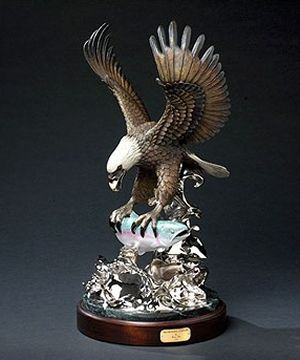 Barry Stein Morning Catch Bronze Eagle Sculpture